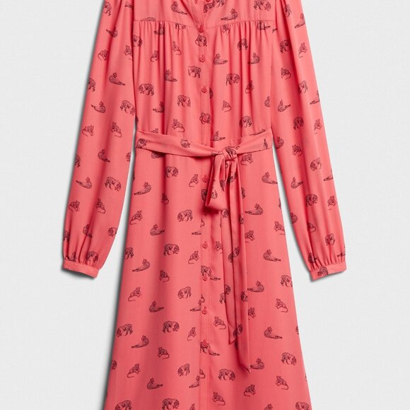 NWOT Banana Republic Crew Neck Shirt Dress in Coral - 0P - Picture 4 of 4